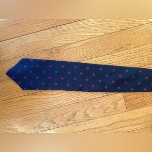 Fendi Dark Blue Tie with Purple Dots